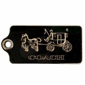 Coach Silver Tone Horse & Carriage Hang Tag Bag Charm Purse Replacement Keychain
